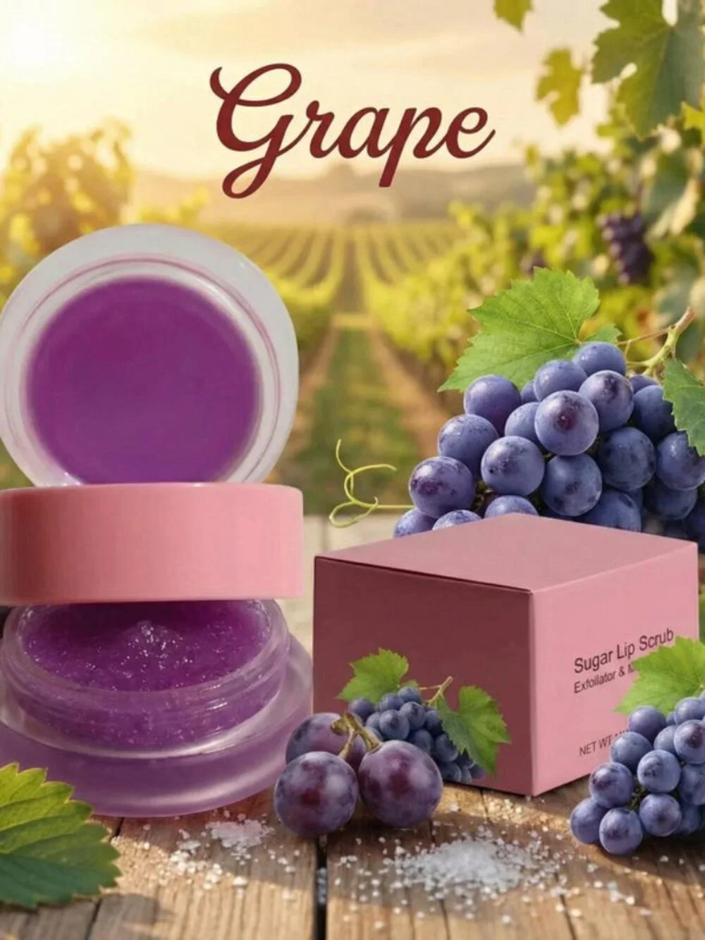 Grape 2-in-1 Sugar Lip Scrub Exfoliator & Moisturizer